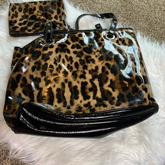 Nine West Leopard Purse + Clutch / Large Handbag - Picture 4 of 8